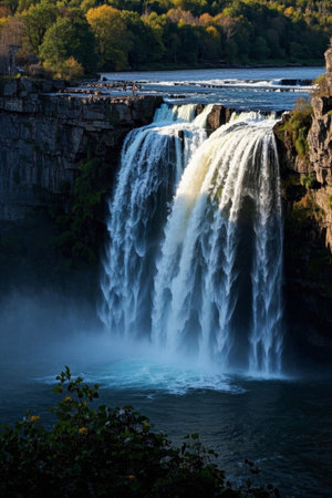Natural scenery waterfall landscapeの素材