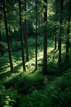 Dense forest under the sunの素材