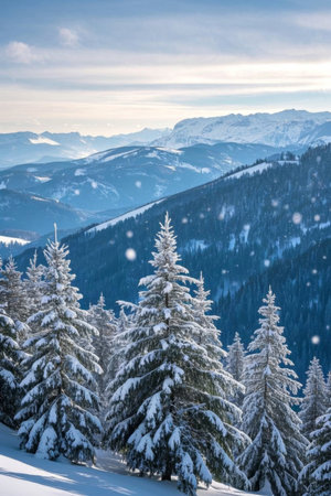 Snow Mountain Forest Snow Scene Natural Sceneryの素材