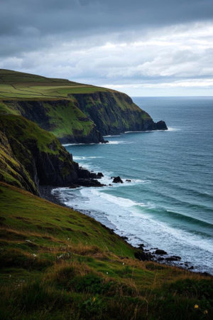 Ireland's coastal cliffs in natureの素材
