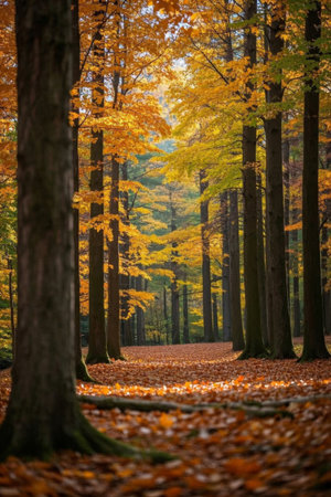 Beautiful autumn forest leavesの素材