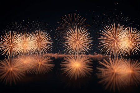 Brilliant fireworks in the night skyの素材