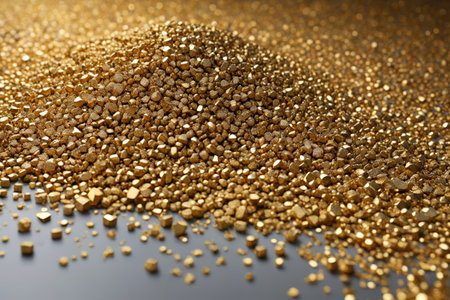 Close up of gold particle accumulationの素材