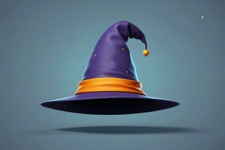 Purple witch hat cartoon imageの素材