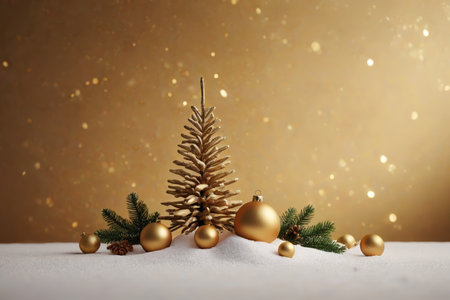 Golden Christmas Decor Christmas Treeの素材