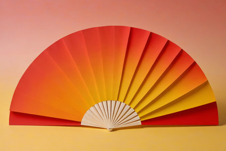 Gradient Color Folding Fan Close upの素材