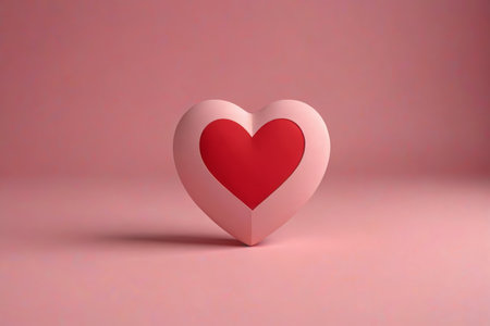 Pink background red heart decoration materialの素材