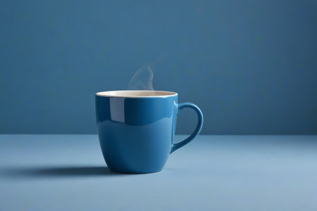 Blue mug for hot drinksの素材