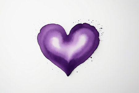 Purple heart watercolor patternの素材