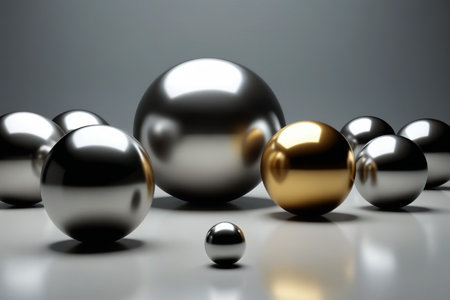 Metal sphere still life scene materialの素材