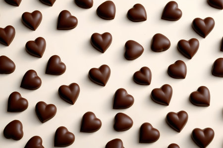 Close up of heart shaped chocolate arrangementの素材