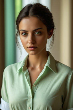 Portrait Close up of Young Womanの素材