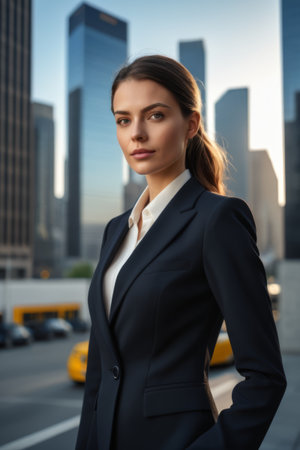 Outdoor photos of urban working womenの素材