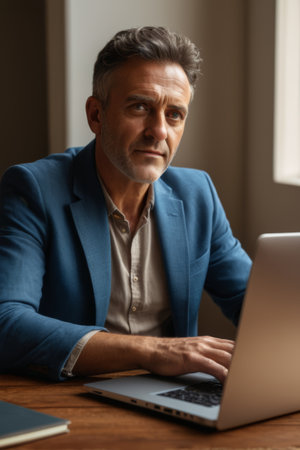 Business men working on laptopsの素材