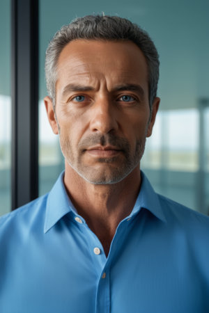 Close up portrait of a business manの素材