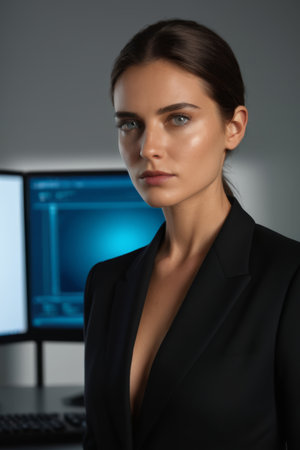 Close up of working women's office scenesの素材