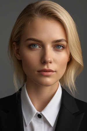 Bust portrait of a working womanの素材