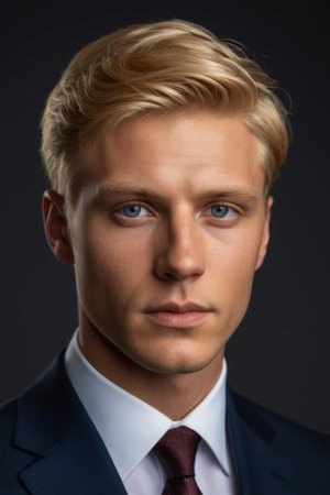 Portrait Close up of Young Business Manの素材