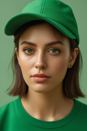 Portrait of a young woman in a cuckoldの素材