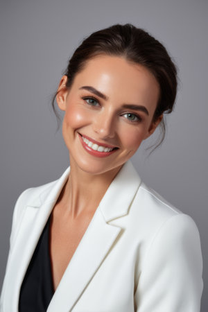 Portrait of smiling young business womanの素材