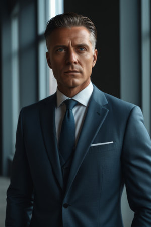 Portrait of mature business man in suitの素材