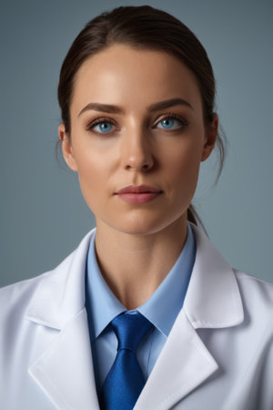 Close up of female doctors' professional imageの素材