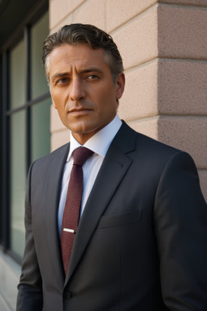 Portrait of a business man in a suitの素材