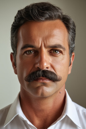 Close up of middle aged man's white shirt faceの素材