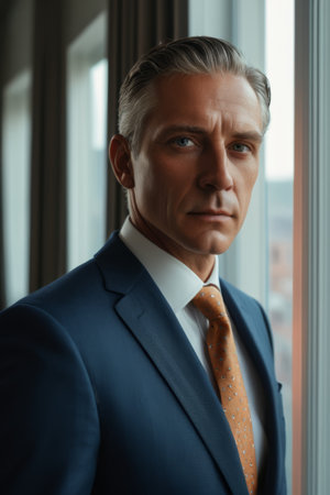 Portrait of adult male office in suitの素材