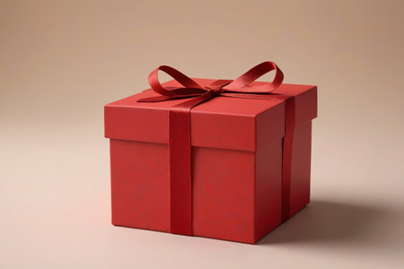Red Gift Box with Bow Close upの素材