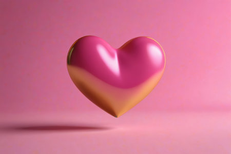 Suspended pink heart shaped three dimensional patternの素材