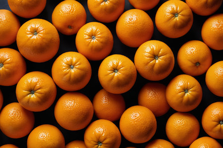 Fresh oranges arranged neatlyの素材