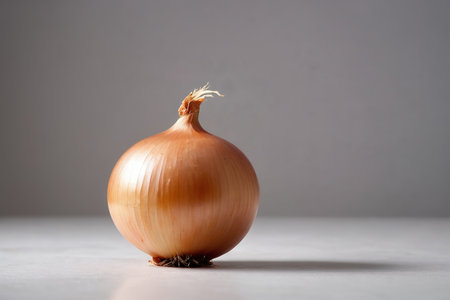 Close up of a single onionの素材
