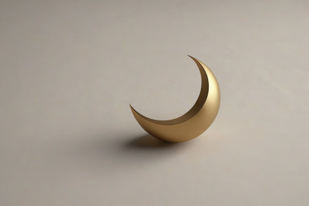 Golden crescent shaped object displayの素材