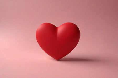 Close up of red heart shaped objectの素材