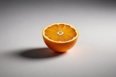 Close up of half an orangeの素材