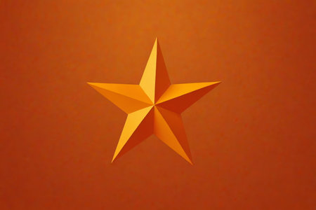 Solid pentagram on orange backgroundの素材
