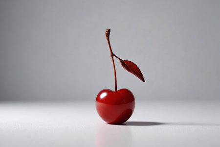 Close up of red cherryの素材