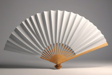 White folding fan design display materialの素材