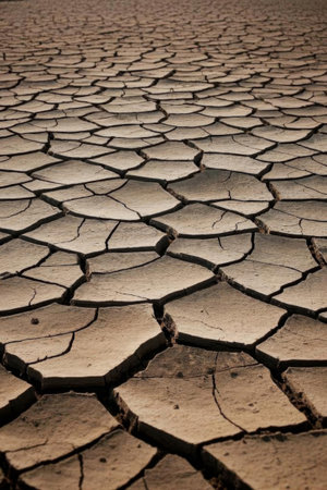 Drought scene on cracked landの素材