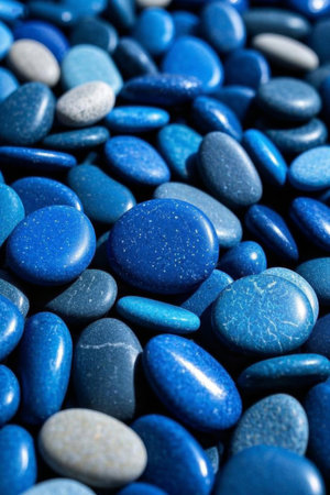Close up of blue pebblesの素材
