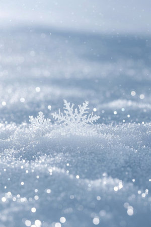 Macro snowflake close up snow scene background materialの素材