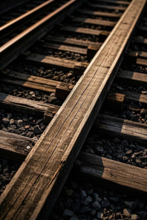Railway track close upの素材