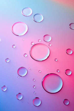 Macro image of water droplets on a gradient backgroundの素材