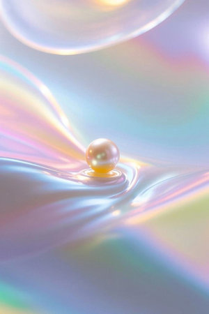 Pearls and brilliant light and shadow on the waterの素材