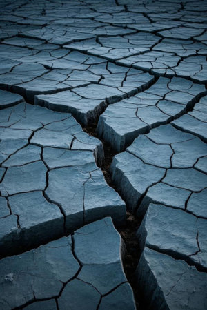 Close up of cracked land textureの素材