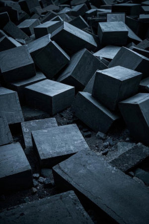 Black Cube Stacking Scene Materialの素材