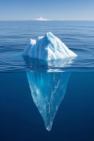 Floating icebergs in the oceanの素材