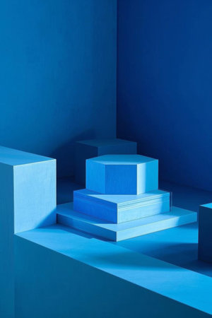 Blue Geometric Stereoscopic Sceneの素材