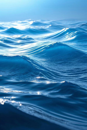 Blue ocean wave sceneの素材